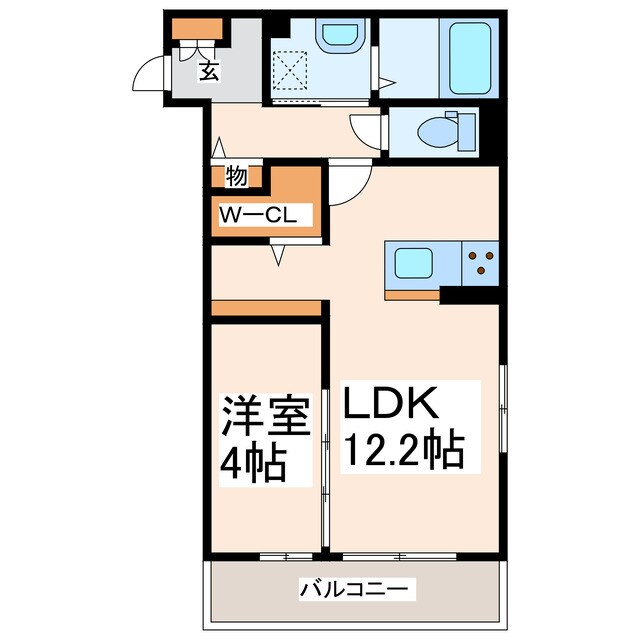 一本木 徒歩5分 3階の物件間取画像