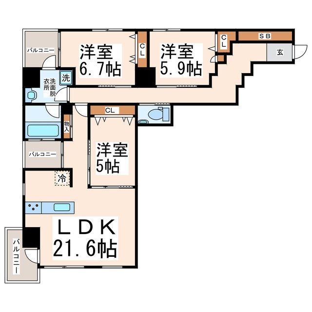 T.PROUD水前寺公園の物件間取画像