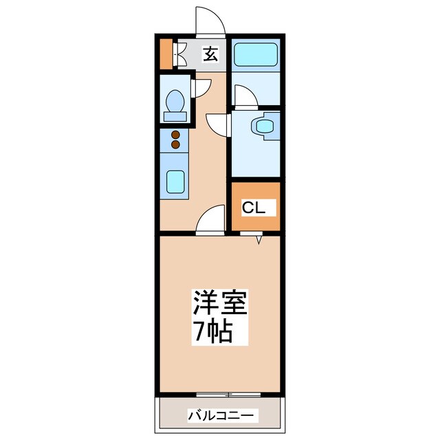 新外中通り 徒歩2分 2階の物件間取画像