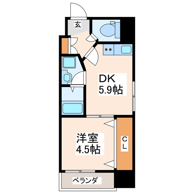 フォーエス新水前寺の物件間取画像