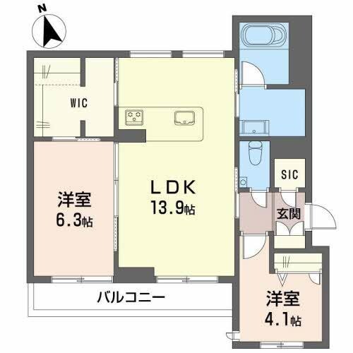 帯山小学校入口 徒歩3分 2階の物件間取画像