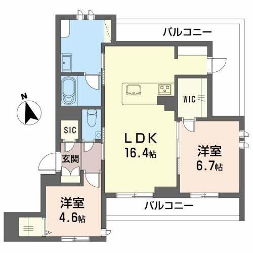 シャーメゾン帯小入口の物件間取画像