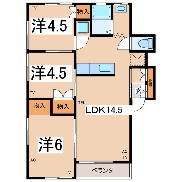 サンテラス米沢Ｂの物件間取画像