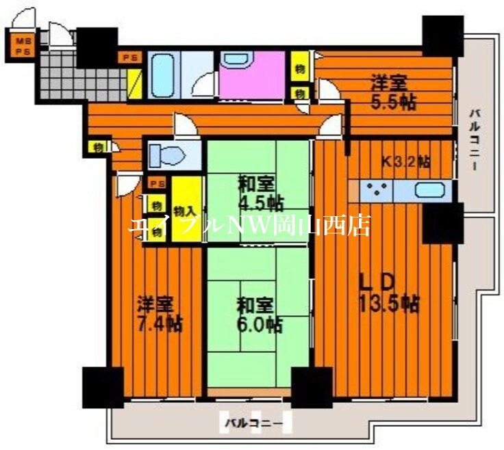 ファミールタワープラザ岡山の物件間取画像