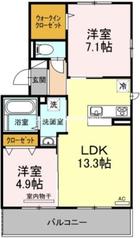 フェリオ小野Ｂ棟の物件間取画像