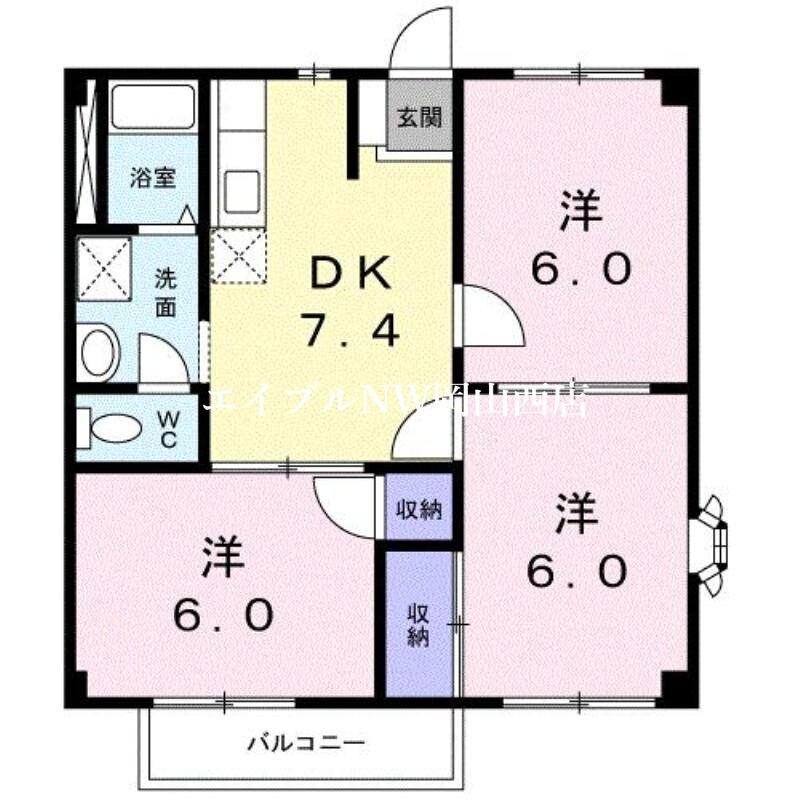 ニューシティオオタＡの物件間取画像