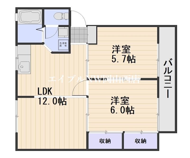 ラディッシュタウン撫川　B棟の物件間取画像