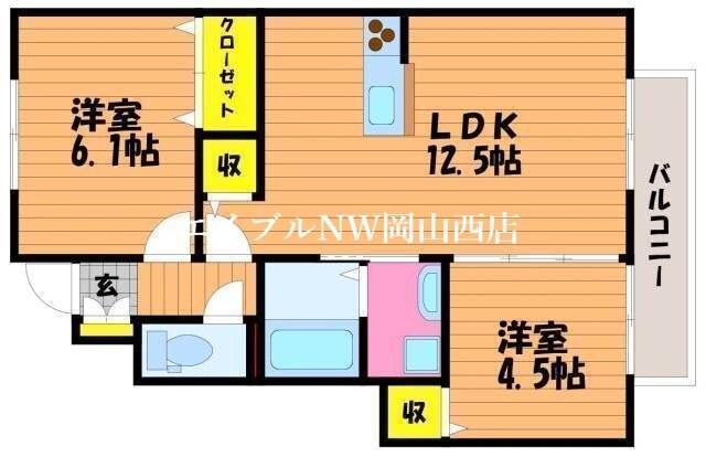 エーテル　Ａ棟の物件間取画像