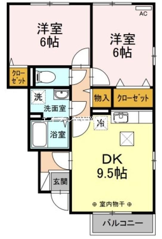 プレジオ六番館の物件間取画像