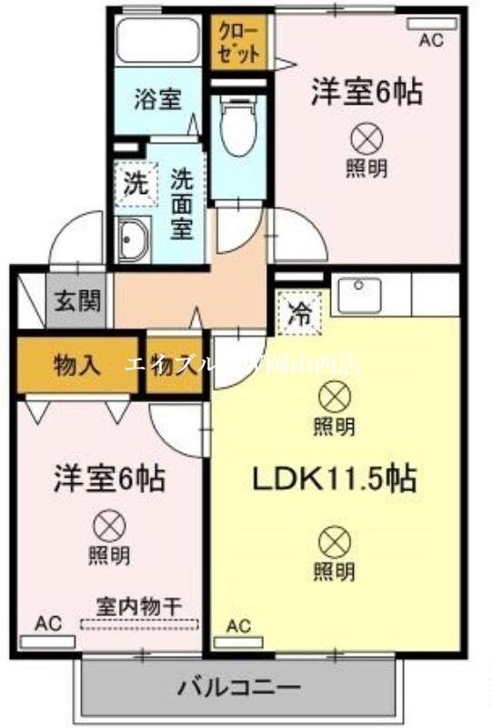 メゾンプリネール　Ａ棟の物件間取画像