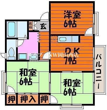 アーモアウメントB棟の物件間取画像