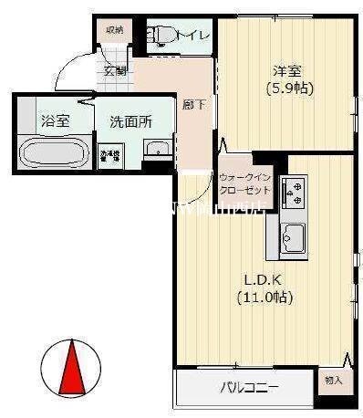 Rian伊福町の物件間取画像