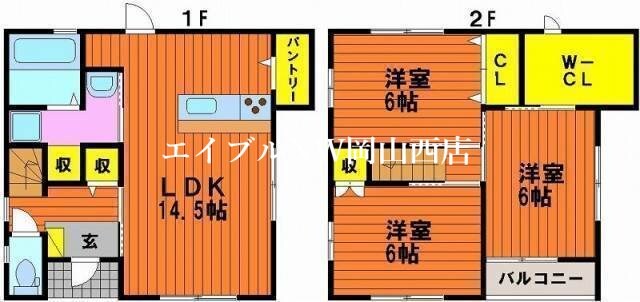 カサボニータ浜ＷＥＳＴの物件間取画像