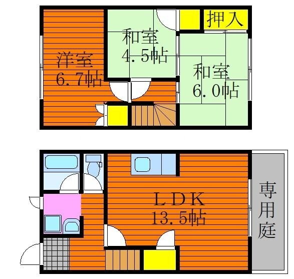 庭瀬メゾンＡの物件間取画像