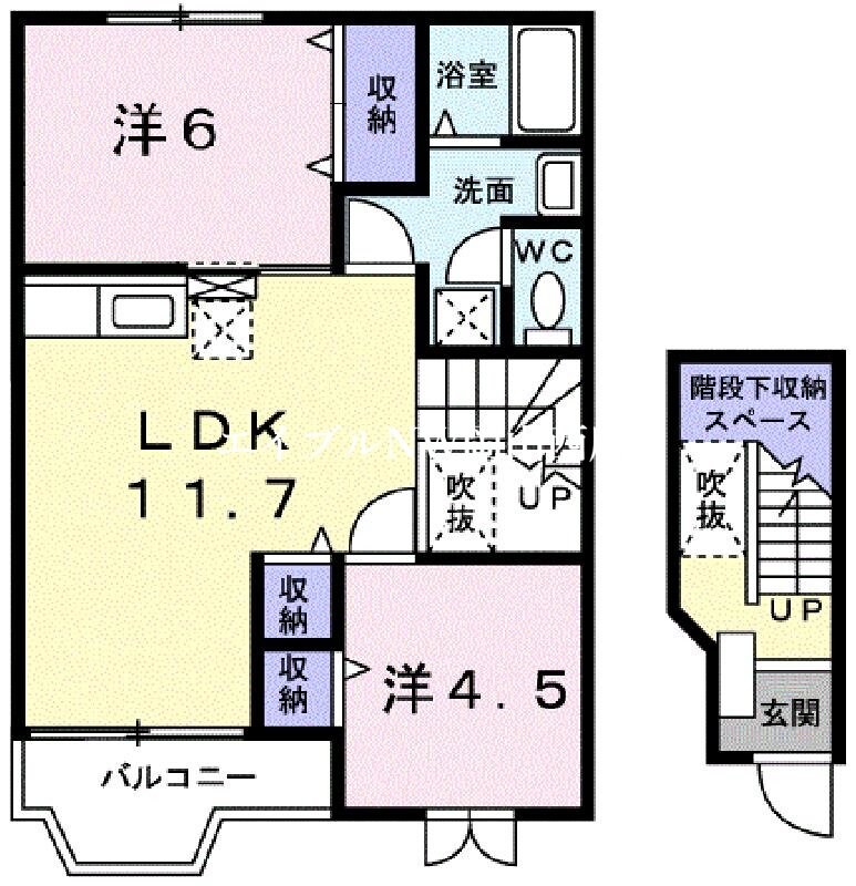 クレストールゆうＢの物件間取画像