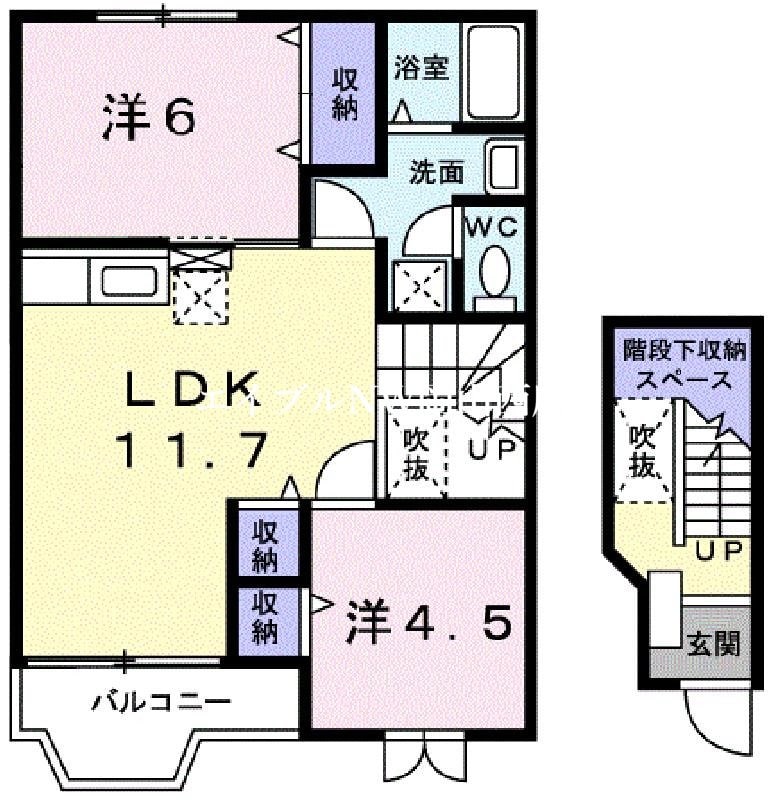 クレストールゆうＢの物件間取画像