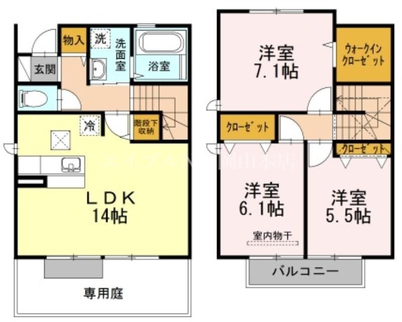 ラフィーネ下中野　C棟の物件間取画像