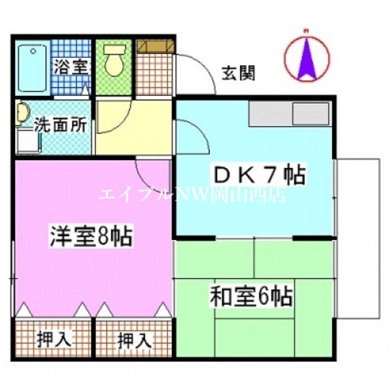 グランパルクB棟の物件間取画像