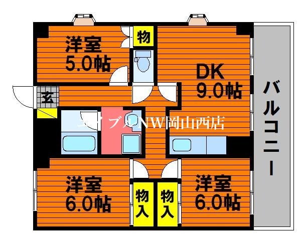 アンシャンテ岡山の物件間取画像