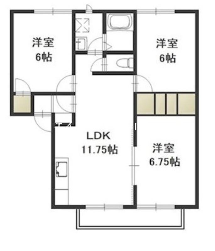 ミルグレース大福　　Bの物件間取画像