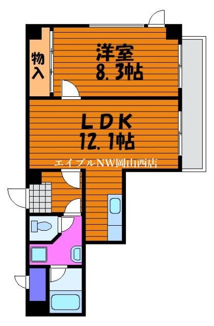 上杉第８ビル西古松の物件間取画像