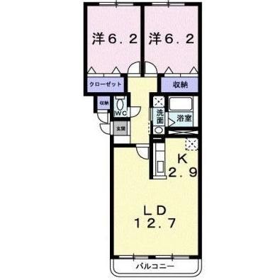 ジェルメ吉川町の物件間取画像