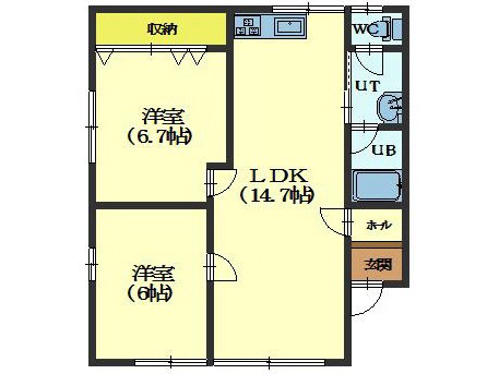 コーポすみれＢ棟の物件間取画像