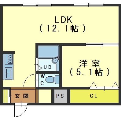 レジデンス大川の物件間取画像