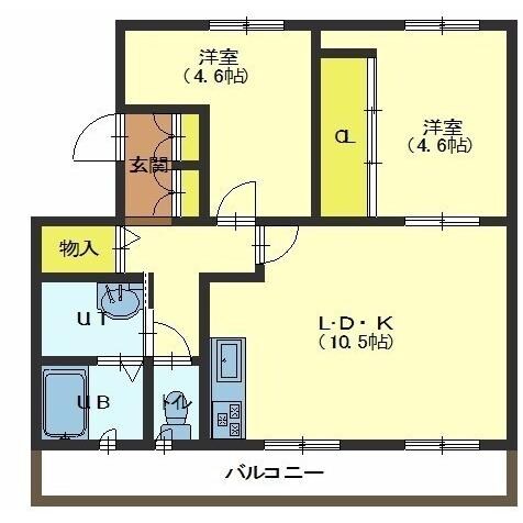 ユートピア川原2号棟の物件間取画像