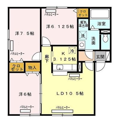 リビングタウン山の手Ｃの物件間取画像