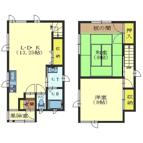 鳴川2丁目貸家の物件間取画像