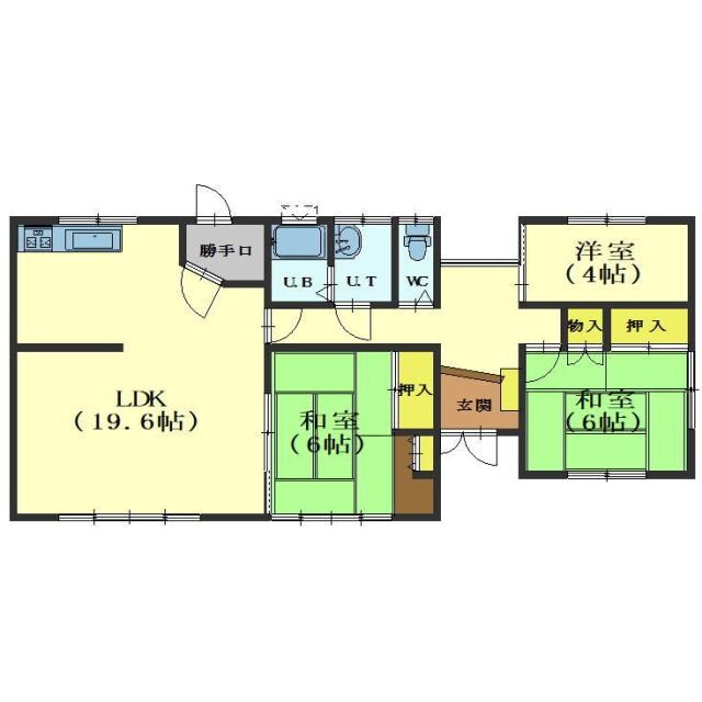 赤川町572番平屋の物件間取画像