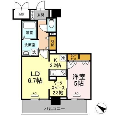 牧志駅 徒歩6分 7階の物件間取画像