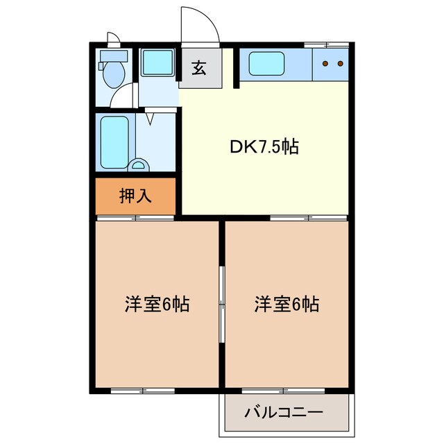 サンコーポ千歳山　B棟の物件間取画像