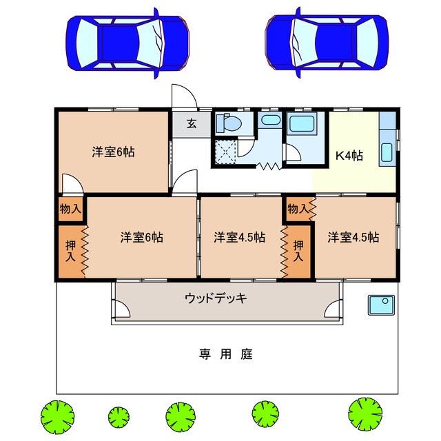 高茶屋小森町K様貸家の物件間取画像