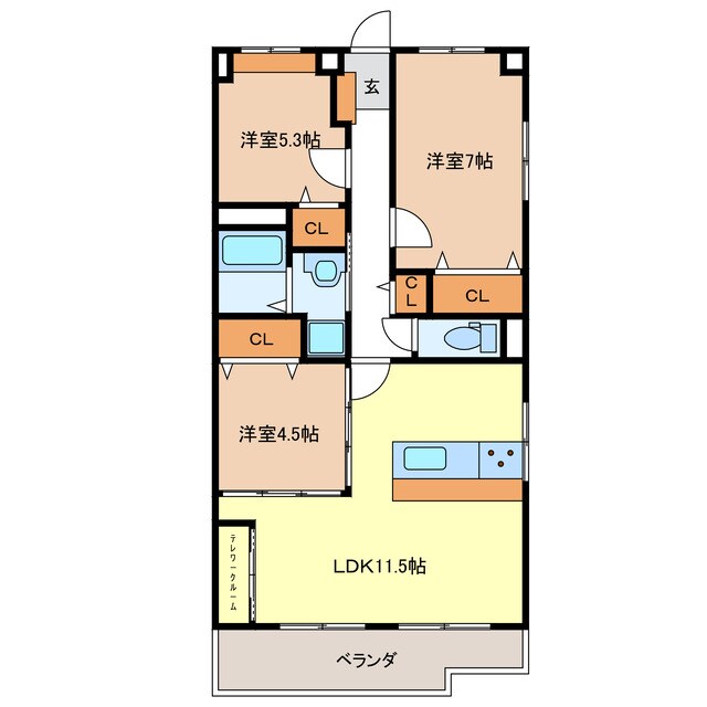 メゾンドゥール　Ⅰの物件間取画像