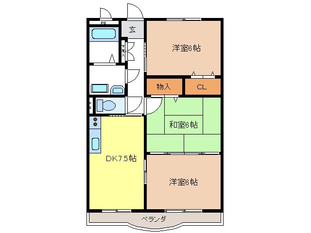 サウスヒルズ　Ａ・Ｂ棟の物件間取画像