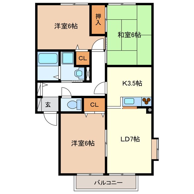 シャンブル南が丘の物件間取画像