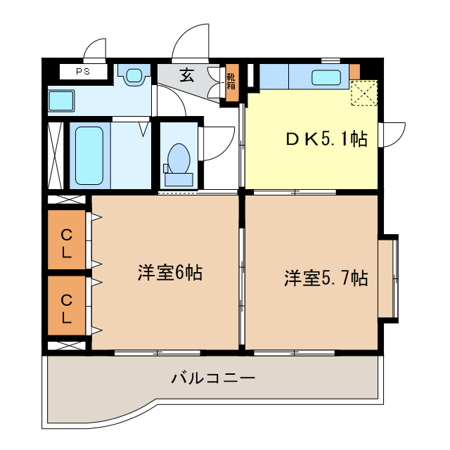 上浜町パレスの物件間取画像