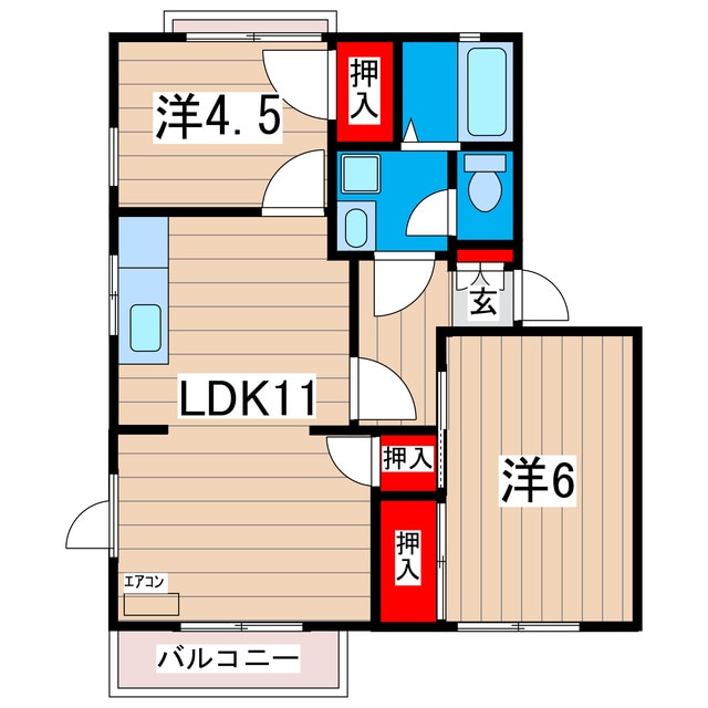 タジリシーサイドヴィラＢ棟の物件間取画像