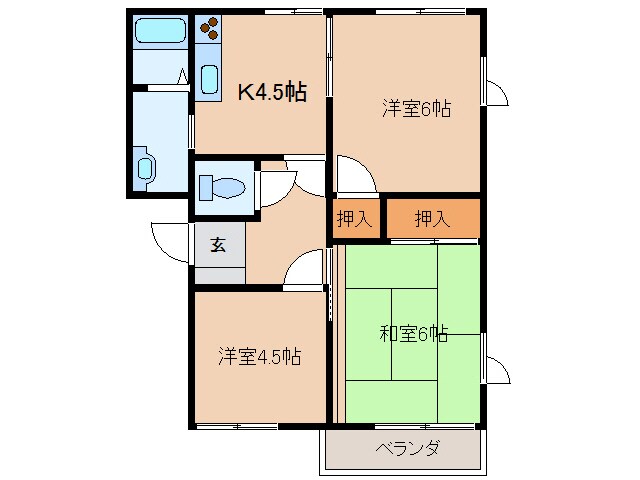 タジリシーサイドヴィラＣ棟の物件間取画像