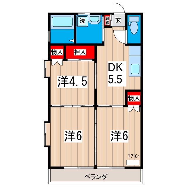 マリンハイツAの物件間取画像