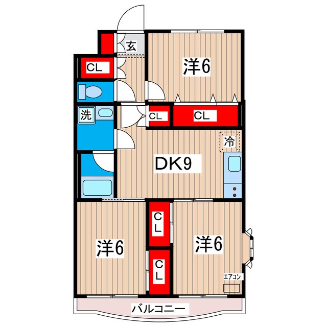 プラムマンション（大和）の物件間取画像