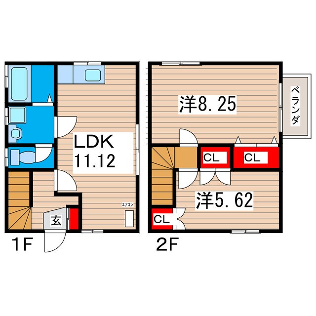 フレンズハウス川尻ⅡAの物件間取画像