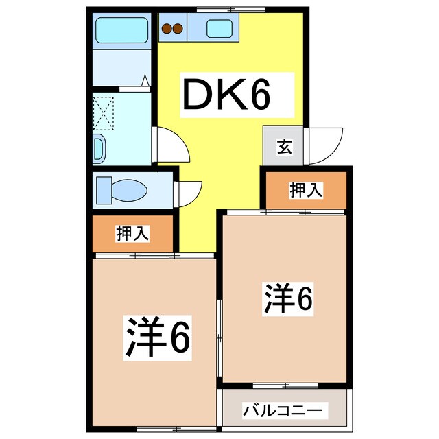 寒河江チェリーピア21A-2の物件間取画像