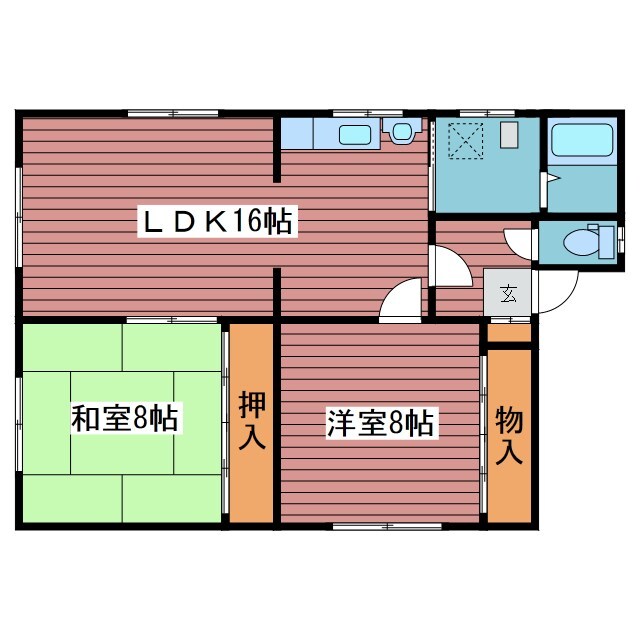 港南ハイツＡの物件間取画像