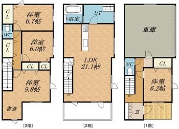 月寒東1-11貸家の物件間取画像