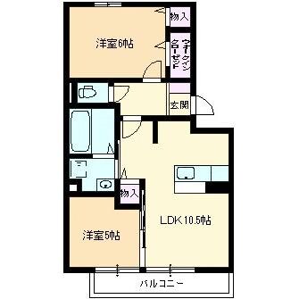 ウィルコート小郡給領町　Ｂ棟の物件間取画像