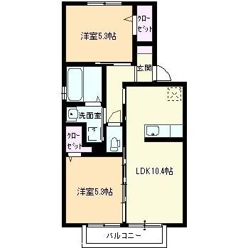 ハイム仁保津沖の物件間取画像