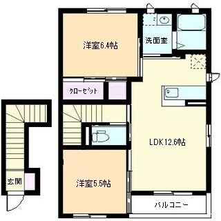 シャ－メゾン　Ｗ・Ｅ　イ－スト棟の物件間取画像